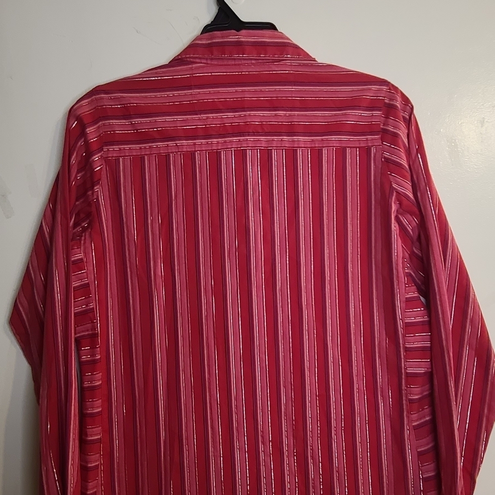 Twenty X Women's Pink Striped Long Sleeve Stretch Button-Down Shirt Size M - Picture 8 of 9